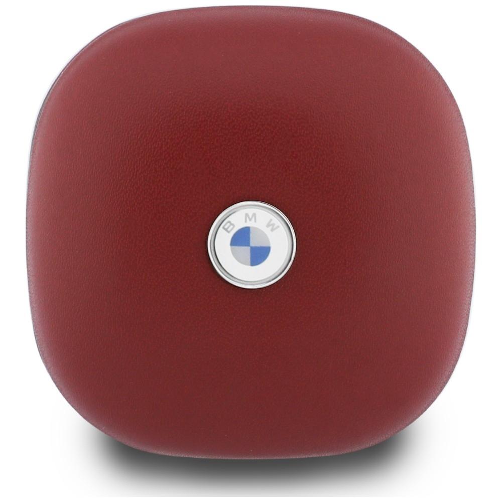 TWS Bluetooth Headphones BMW Leather Metal Logo ENC Red