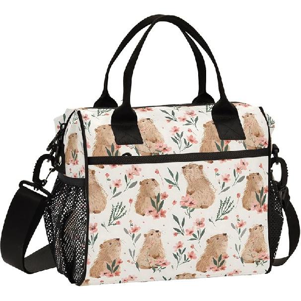 Green Butterflies Large Insulated Lunch Bag for Office Work School Picnic Reusable Tote Bag, Medium, A05W23017