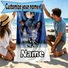 Custom Name Personalized Coraline Print Beach Towel, for Trip Camping Beach Party Home Decor, Birthday Gift for Family & Friends