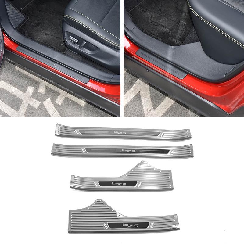 Stainless Steel Scuff Plates for TOYOTA BZ5 - Welcome Pedals, Trunk Protector, Tailgate Protection Stickers