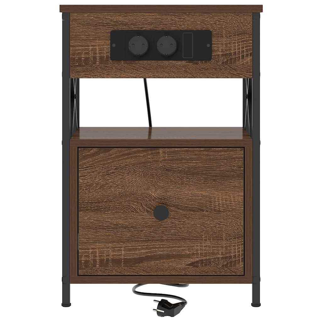 Nightstand Brown Oak Look 40 x 31 x 60 cm Engineered Wood