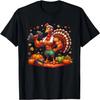 Thanksgiving Gains Muscular Turkey Funny Workout Tee T-Shirt