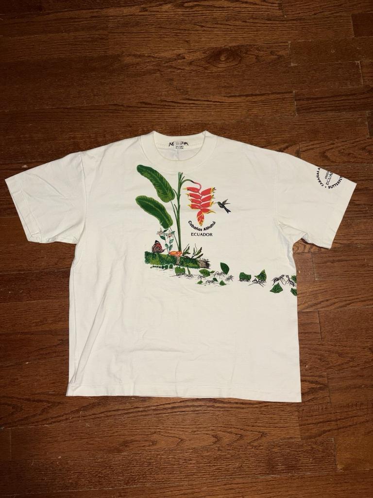 Vintage 1995 Ecuador Butterfly Lodge T Shirt Mens XL White Nature Art Amazonia