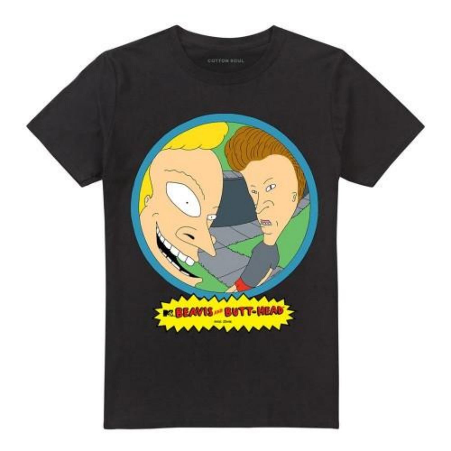 

Beavis & Butthead Unisex Adult Fisheye T-Shirt S чёрный