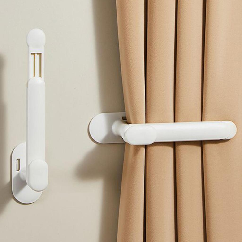 Coat Hook For Wall Telescopic Wall Coat Hook Drape Holdback Window Drape Holder Adhesive No-Drill Storage Hanger For Dorm Rental