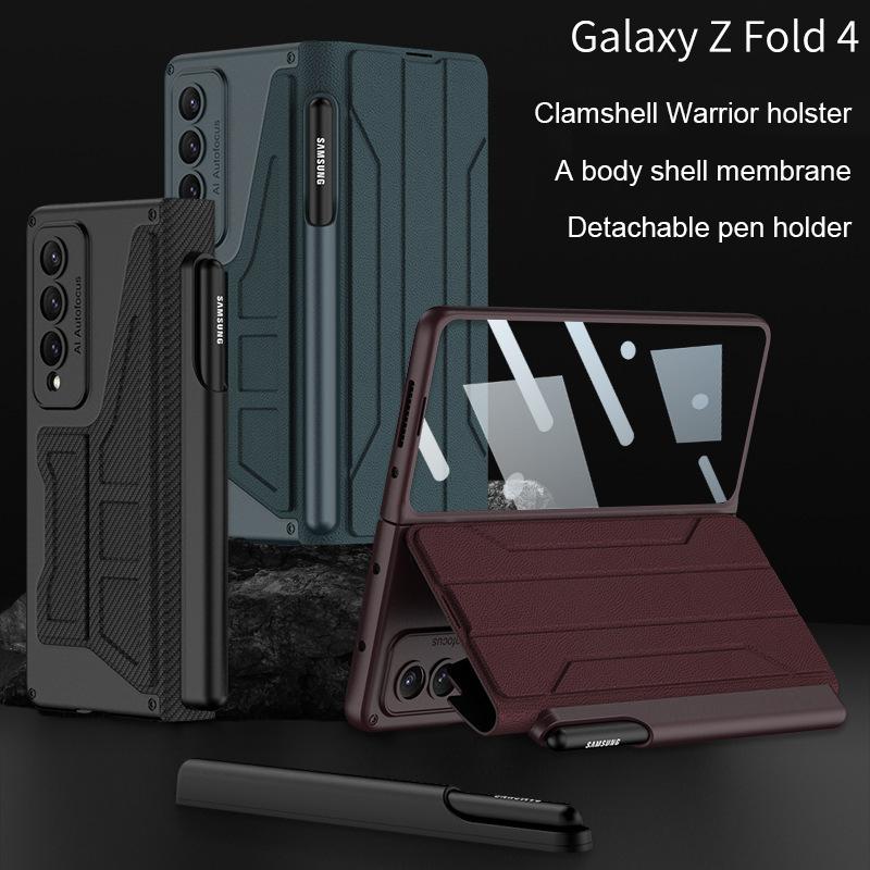 Rüstung abnehmbare S Pen Slot Halter Abdeckung für Samsung Galaxy Z Fold4 Fall mit gehärtetem Film Anti-Fall Fundas (Kein S Pen )Für Zfold4