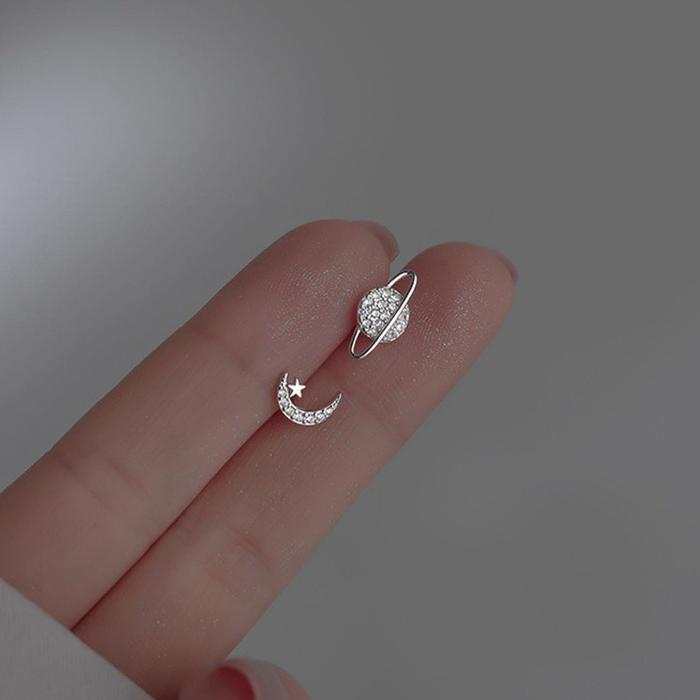 925 Silver Small Hoop Earrings For Women Luxury Elegant Love Heart Cubic Zirconia Earring Classic Party Wedding Jewelry