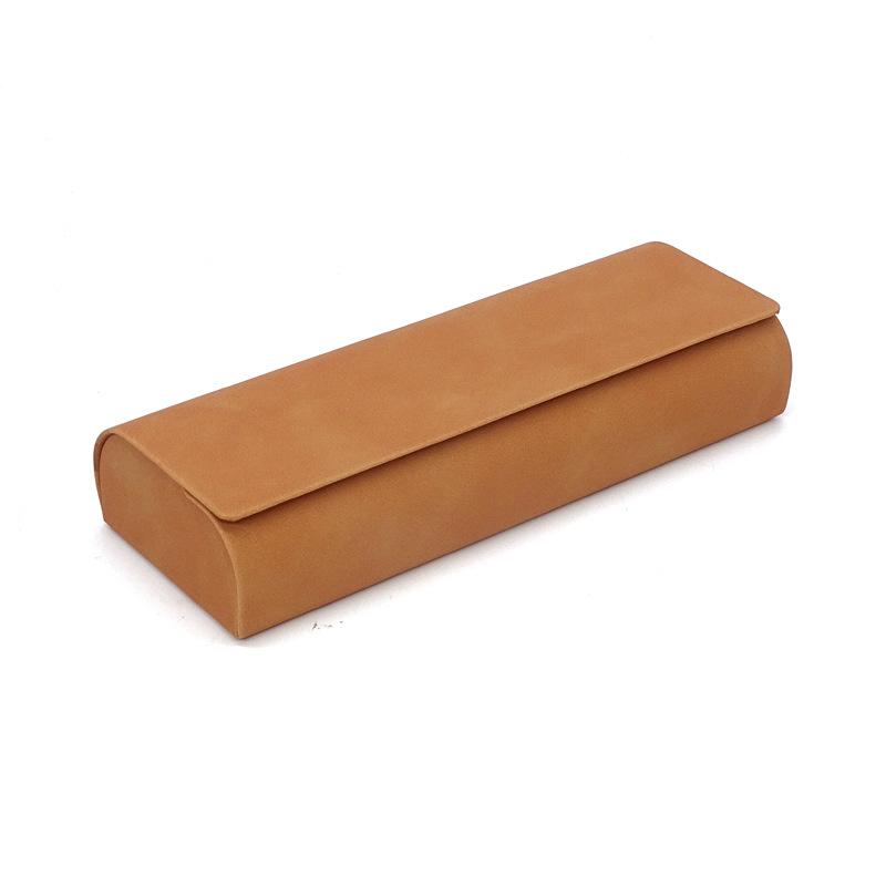 Simple PU Leather Glasses Box for Men Women Pressure Resistant Myopia Presbyopia Sunglasses Box Portable Reading Glasses Case