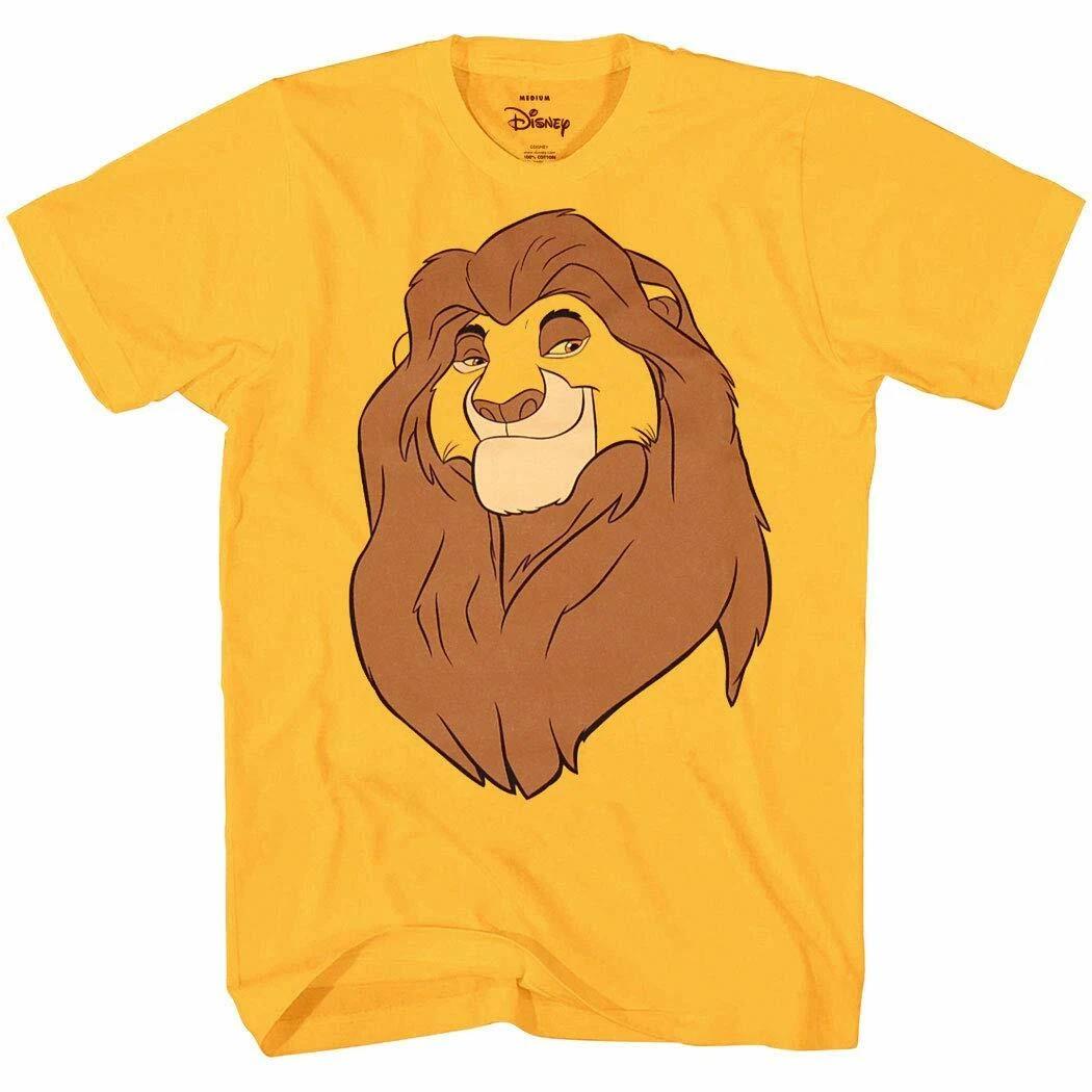 Disney Lion King Mufasa Face Big Smile 100% Cotton T-shirt Mens Tees Top L