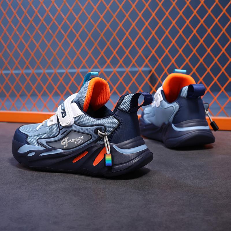Children's Shoes Boys Lightweight Soft Thick-soled Primary School Students Running Sports Shoes Medium and Older Children's Mesh Breathable Casual Da