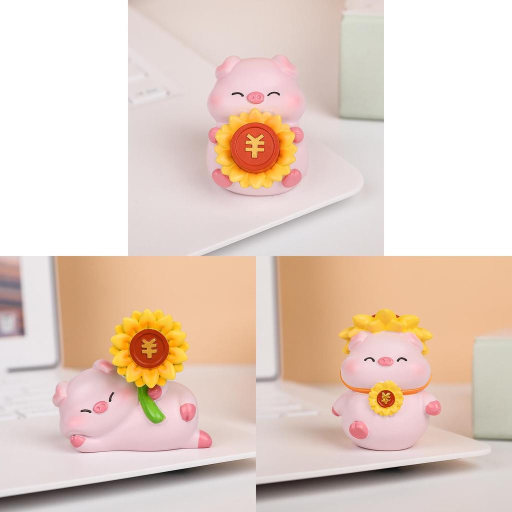 Car Decor Resin Car Accessory With Cute Pig Design For Office And Car Gift Ideas