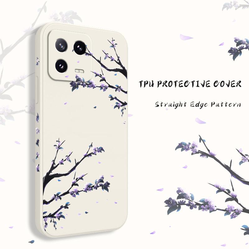 Purple Flower Rain Phone Case For Xiaomi 17 15 15T 14 14T 13 13T 12 12X 12T 12S Mi 11 11T 10 10T Pro Max Lite Liquid Silicone Co