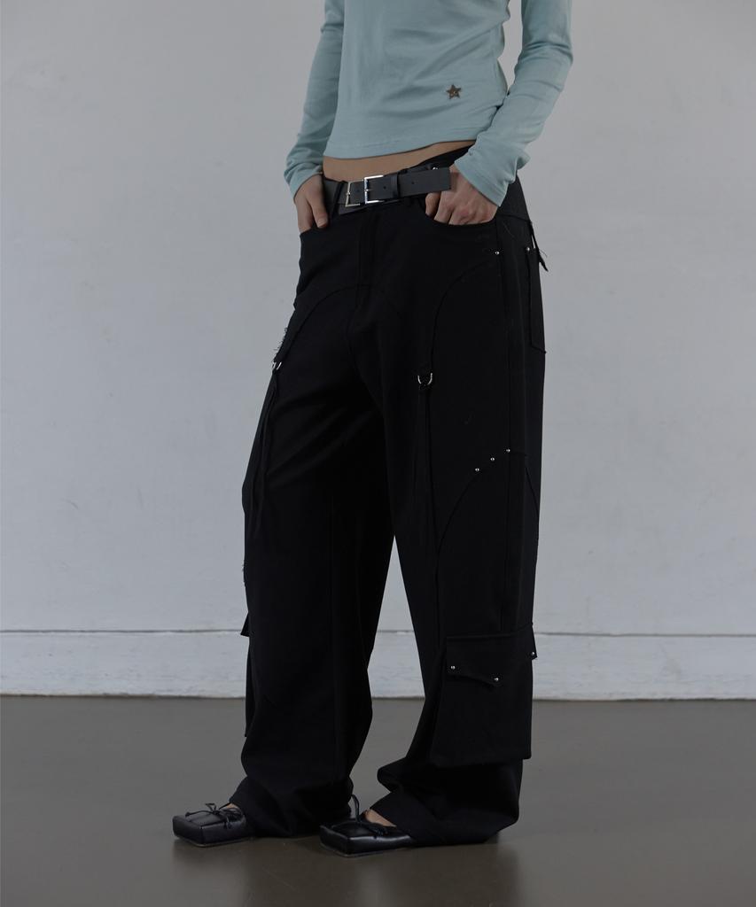 SETUP-EXE Western Studded Slacks / Black