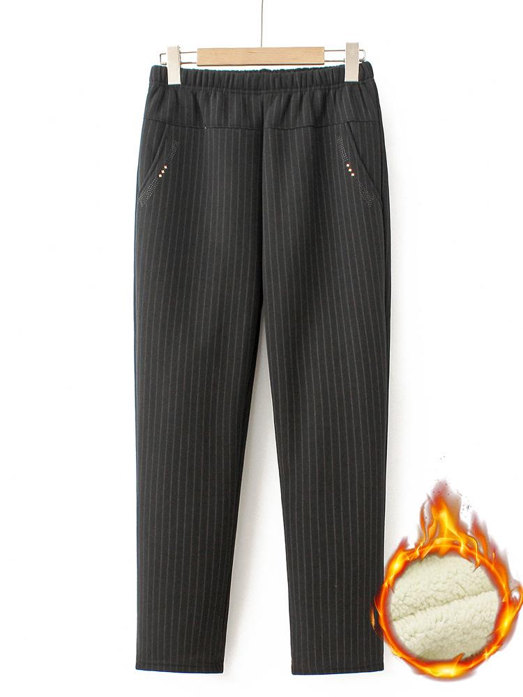 Autumn/Winter Women's Trousers for Middle-Aged & Elderly: Mom's Straight-Leg & Grandma's Loose Fit, Long Casual Pants