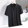 Summer Ice Silk Traceless Polo Shirt Men'S Lapel High-End Business Casual Polo Top Solid Color Tooling Shirt