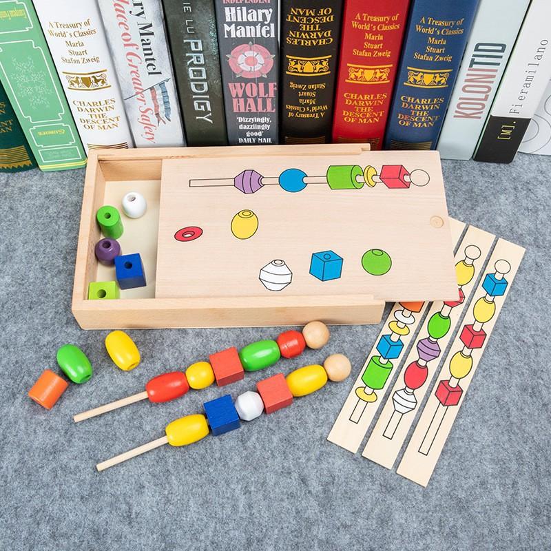 

Puzzle Bead Box Baby Early Education Enlightenment Fine Movement Training Bead Toy разноцветный/белый