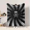 1PC Skull, Crossbones Print Blanket, Soft Throw Blanket - Warm & Cozy for Couch, Bed, Office, and Travel Yy250912221