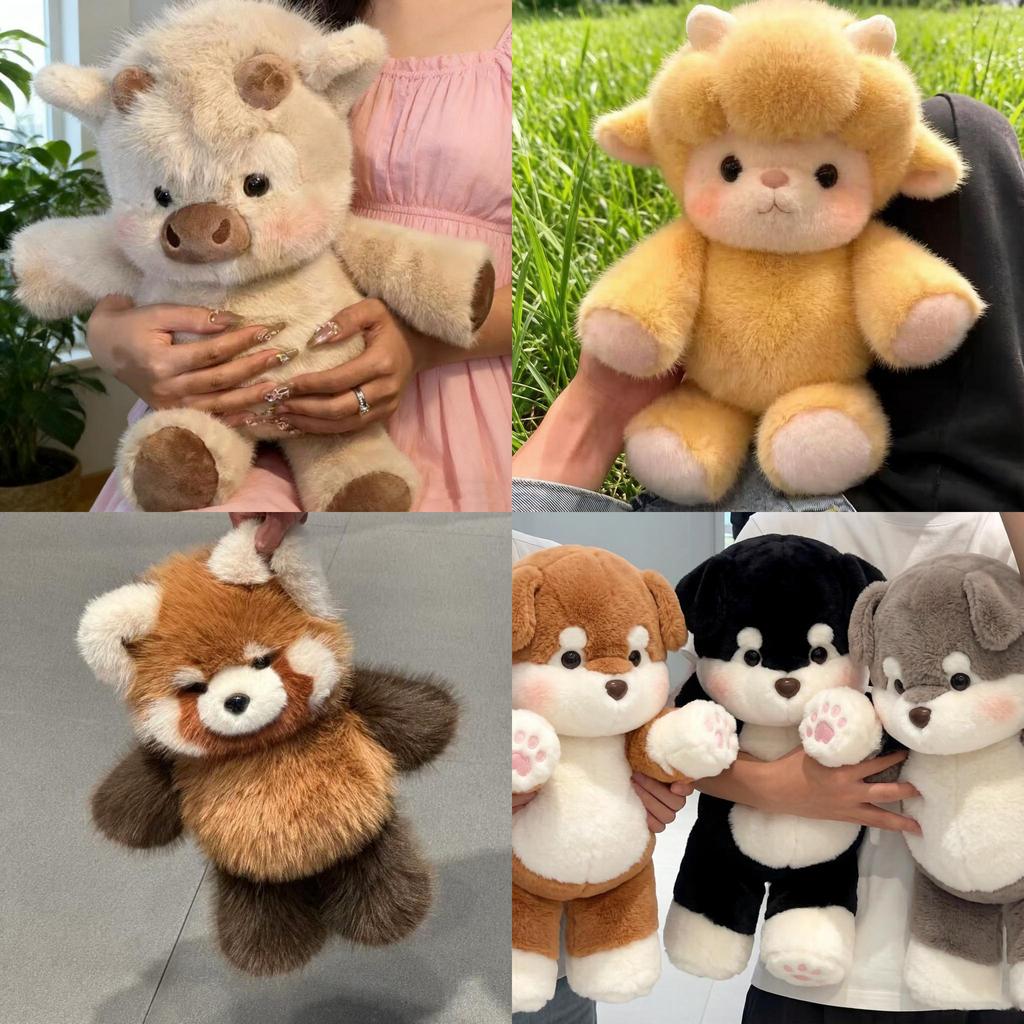 Kyloe Sheep Panda Plush Toy With Soft Short Plush For Kids And Collectors