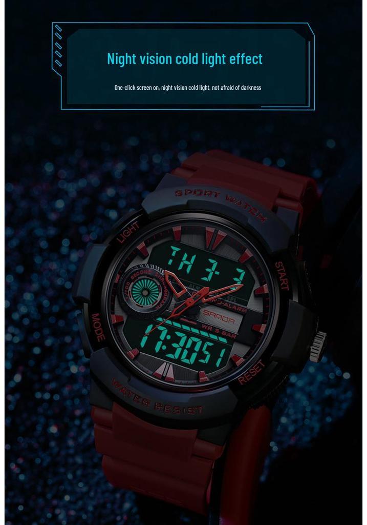 Sanda Luminous Waterproof Men's Sports Wristwatch - Korean Style for Teenagers and Students
