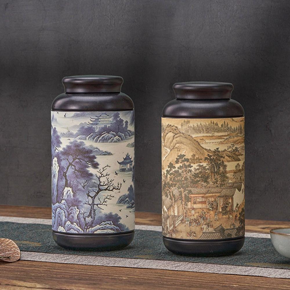 Elegant Tea Storage Jar Vintage Metal Storage Box Decorative Accessories Tea Can  Home Decoration