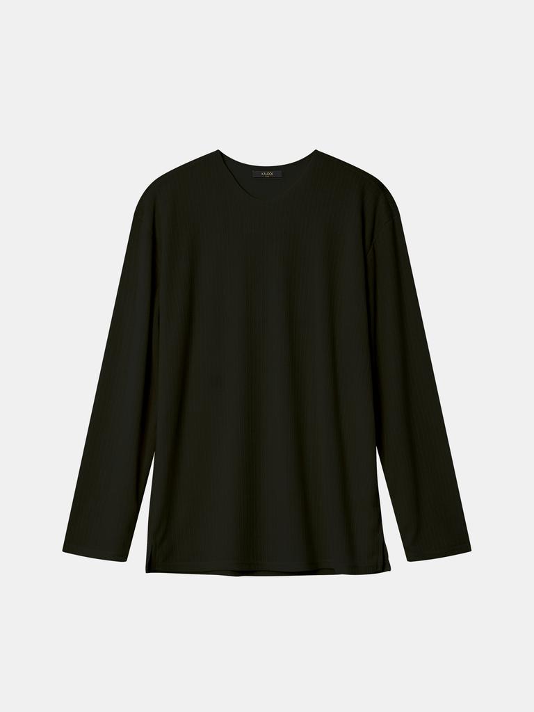 IKALOOK Spring/Autumn V-Neck Long Sleeve T-Shirt Cnit103