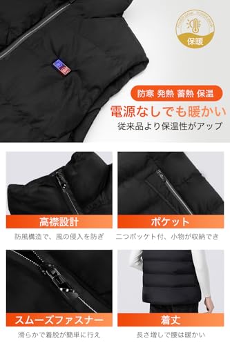 Yoigood Electric Heated Vest with 40800mAh High-Capacity Battery, 17 Heating Points, Independent Front and Rear Switches, 3 Temperature Settings, USB