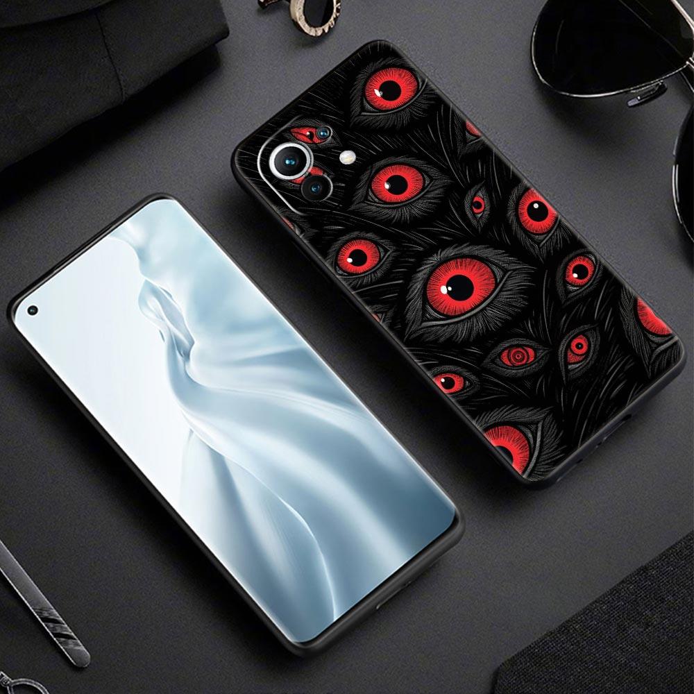 Spooky Scary Red Eye Phone Case Cover for Xiaomi Mi 17 Pro Max 15 14 13 12 11 Ultra 15T 14T 13T 12T 11T Pro Lite Soft TPU Shell