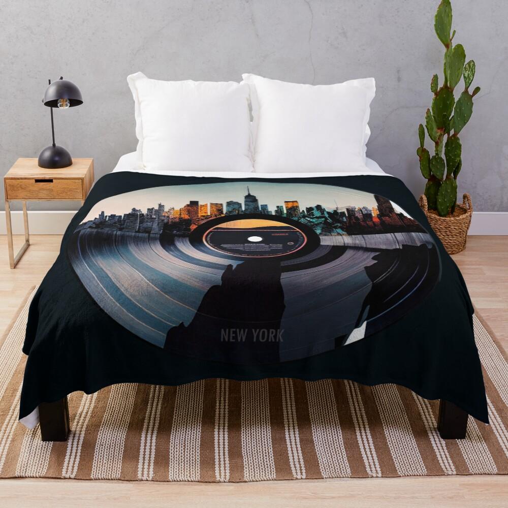 Vinyl Record - New York City Throw Blanket