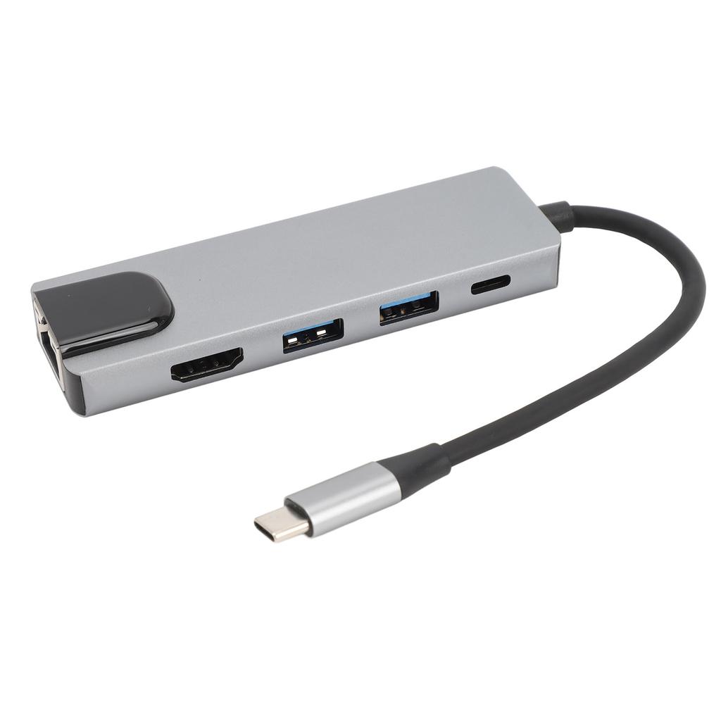 5 in 1 USB C Hub TYPE C to 4K HD Display Interface 1000Mbps RJ45 USB3.0 PD USB C Docking Station