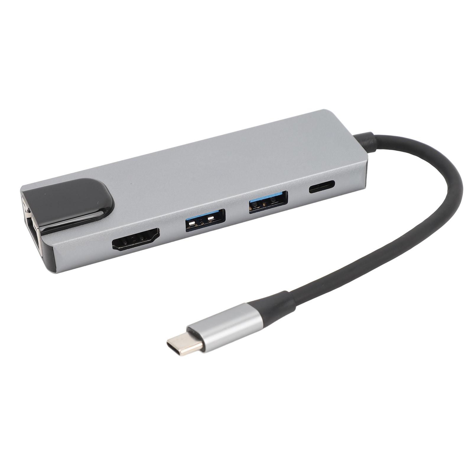 

5 в 1 USB C Hub TYPE C для 4K HD Display Interface 1000 Мбит/с RJ45 USB3.0 PD USB C Док-станция