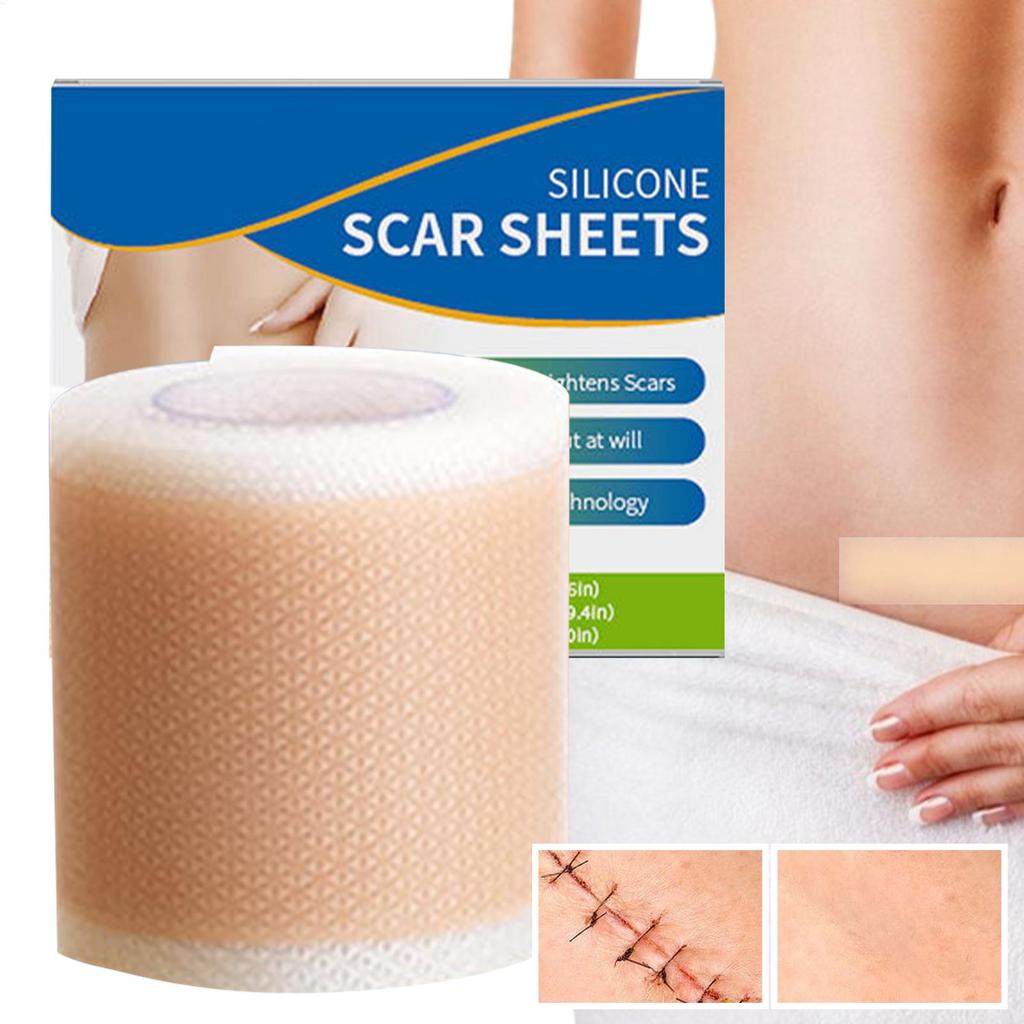 1 Roll Silicone Scar Sheets ,4cm X 50cm Silicone Scar Sheets ,Self-Adhesive Scar Cover Tape Skin Care Waterproof and Breathable