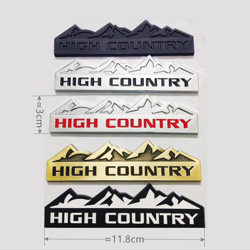 HIGH COUNTRY 3D Zinc Alloy Car Sticker Suitable for Chevrolet, Jeep, Dodge and Ford Modified Snow Mountain Metal Car