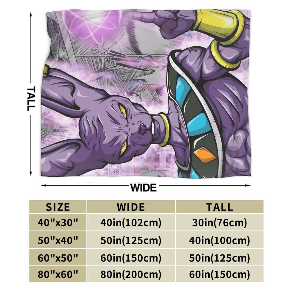 DBZ Beerus Goku Vegeta Fleece Throw Blankets Blanket for Bedding Outdoor Ultra-Soft Quilt,