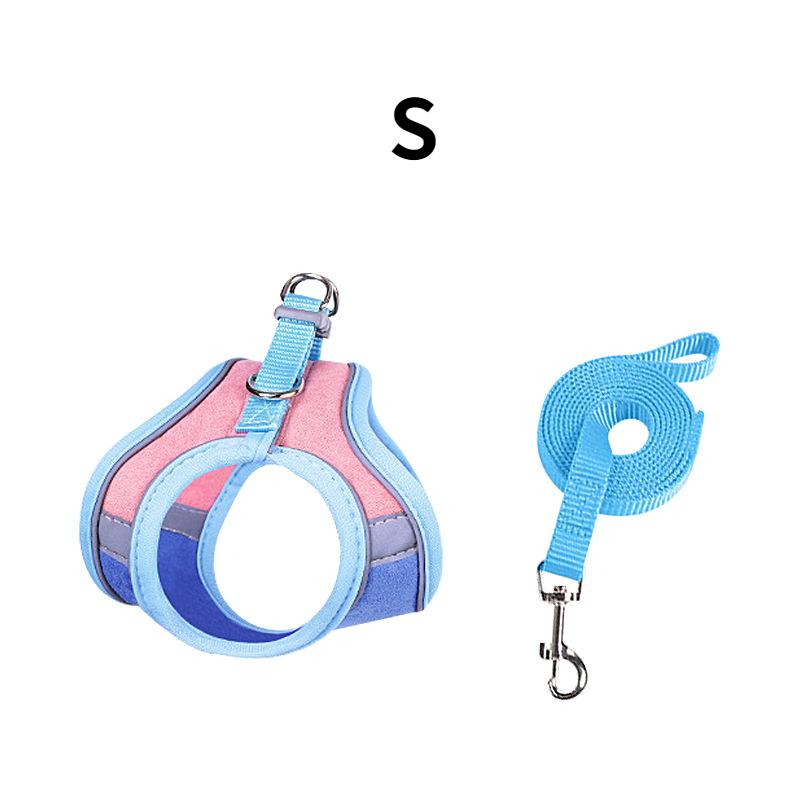 Rabbit Walks Adjustable Bunny Harness and Leash Set Double Buckle with Reflective Strips Rabbit Vest Pets Stuff Suitable