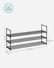 Scarpiera a 3 livelli, scaffale per scarpe in metallo, per 15-18 paia, impilabile, per soggiorno, camera da letto, guardaroba,
