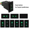 Green Light Car Push Switch 12V ON OFF Button Antenna Spot Fog Rear Light Push Switch for Toyota LandCruiser 80 Prado 90 95 Switches4