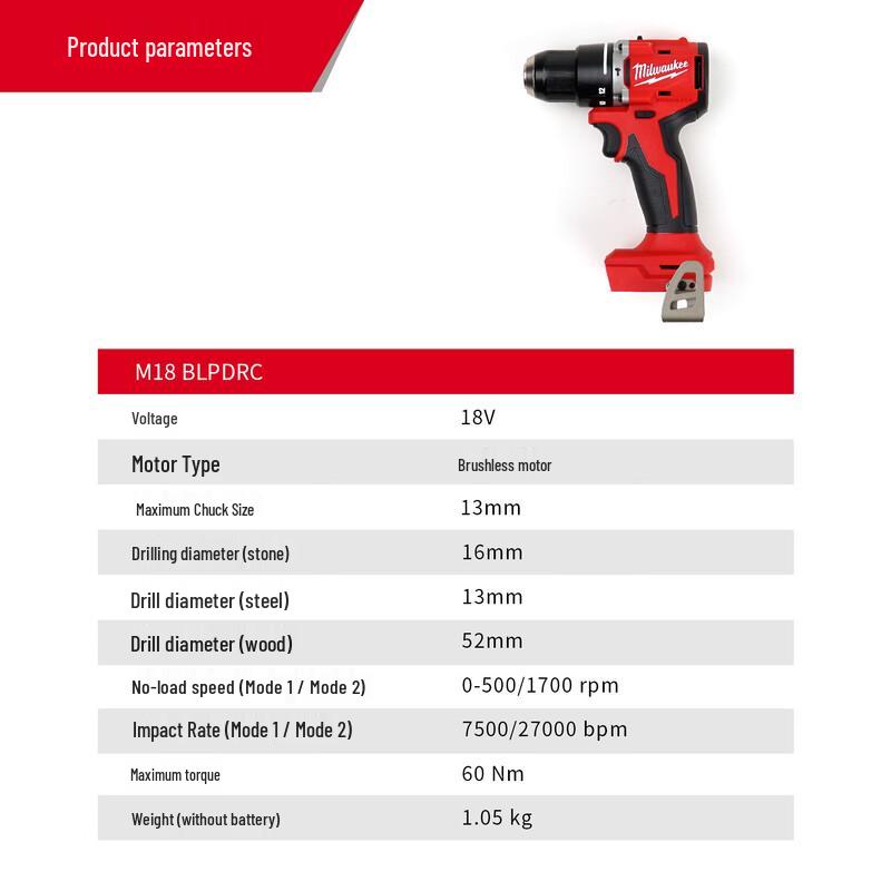 Milwaukee 18V Brushless Cordless Drill and Impact Driver Kit CN plug (adapter included)