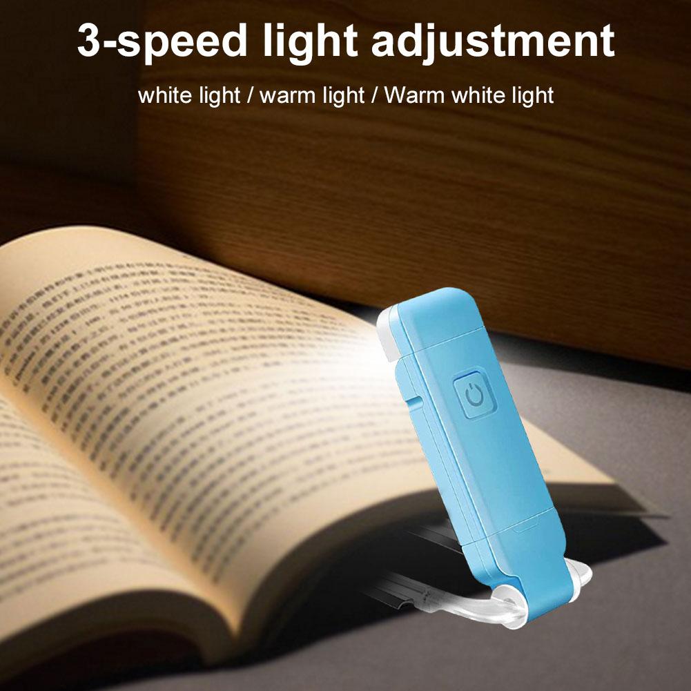 USB Rechargeable Portable Clip-on LED Reading Light Reading Lamp Eye Care Book Lamp for Book Lovers Kids