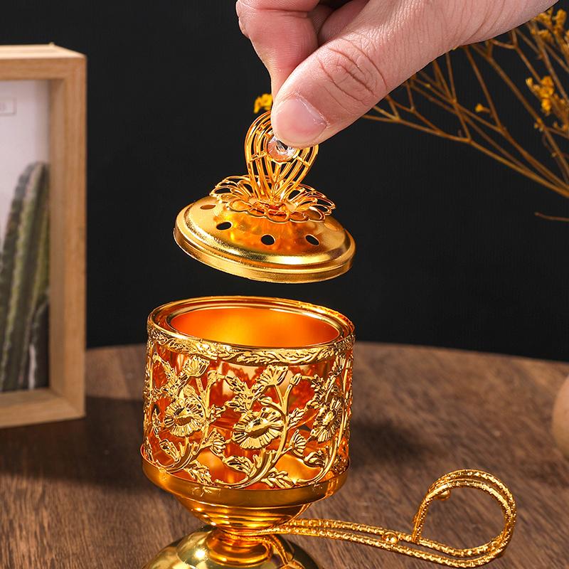 Retro Exquisite Incense Burner Aromatherapy Sandalwood Burner Ornament Handheld Incense Burner Home Desktop Decoration
