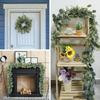 Realistic Fake Eucalyptus Vine Wall Hanging Vine Archway Artificial Plants Greenery Garland White Flowers Eucalyptus Leaves