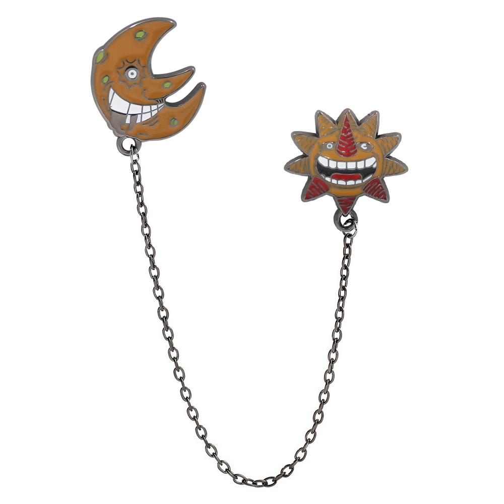 Anime Soul Eater Sun and Moon Broochs Pin Cartoon Enamel Metal Clothes Bag Coats Lapel Badge Pin Anime Lovers Accessories
