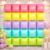 Pink Rainbow Square Aluminum Foil Balloon Wall Double Sided Square Balloon Birthday Party Shower Wedding Anniversary Decoration