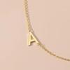 Gold Initial Necklace for Women Tiny Sideways Letter Pendant Chain Necklace Gold Plated Jewelry