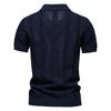 STORN Men's Solid & Striped Mesh Polo Shirt - Breathable Knit Casual Top with Turn-Down Collar