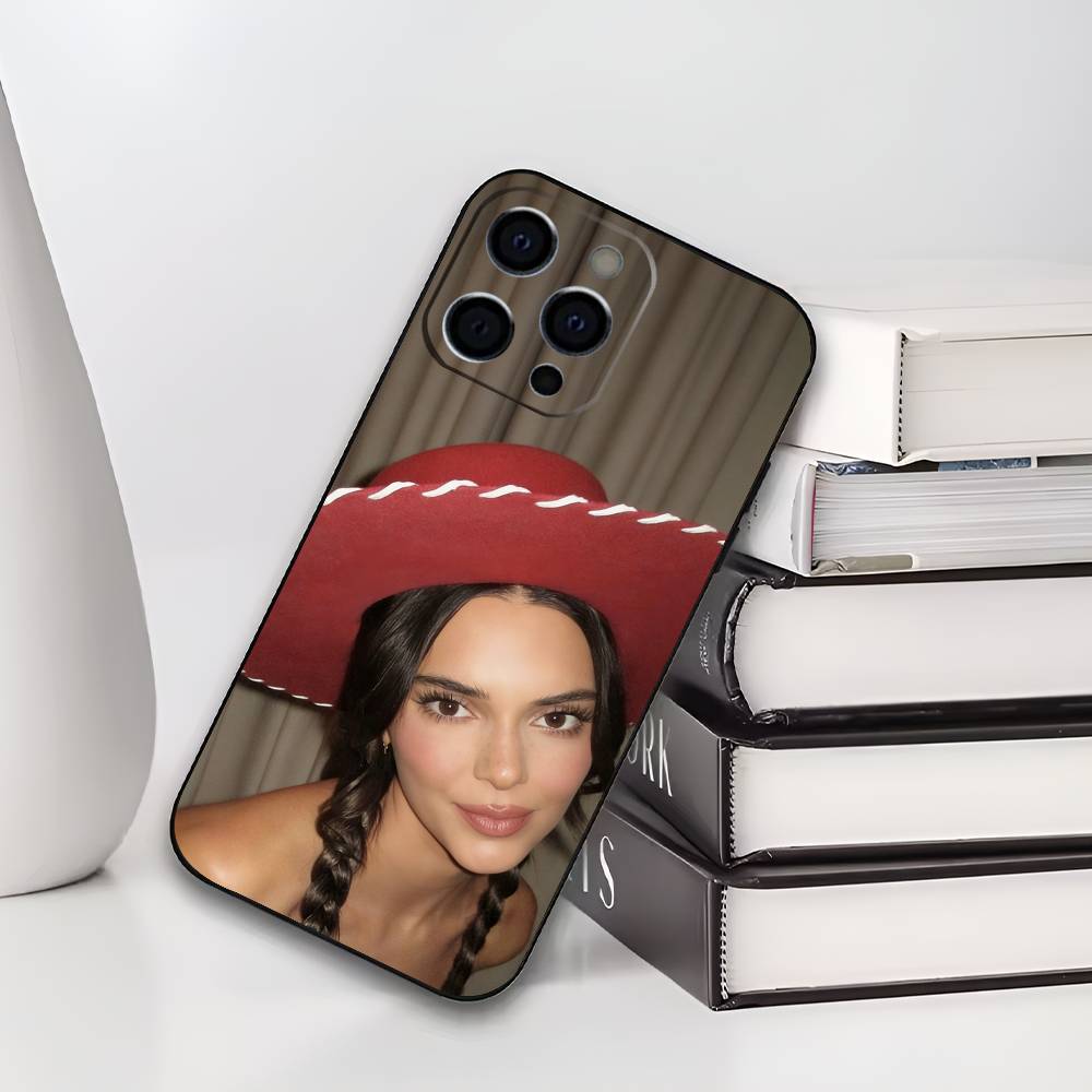 K-Kendall J-Jenner Phone Case For iPhone 17,16,15,14,13,12,11 Plus,Pro Max,XS,Soft Black Cover