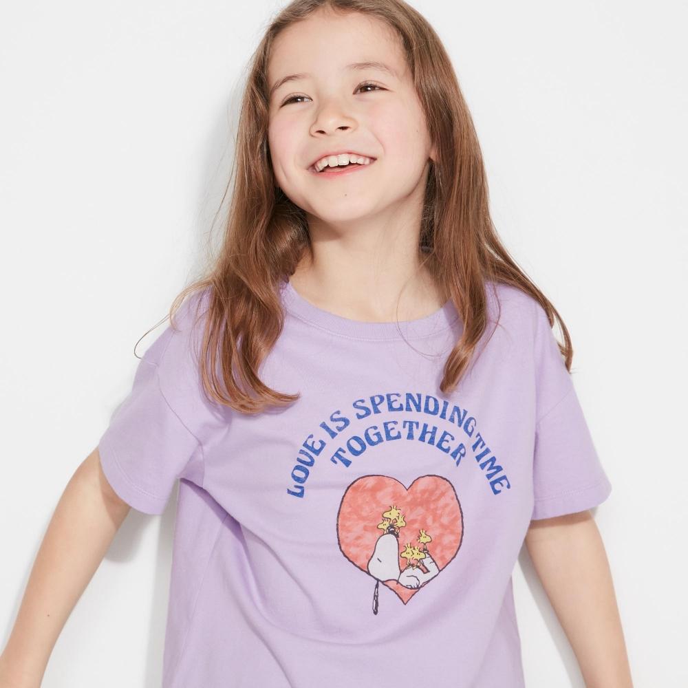 

UNIQLO JAPAN GIRLS Love Sunshine Peanut Cropped UT Graphic Tshirt short sleeve