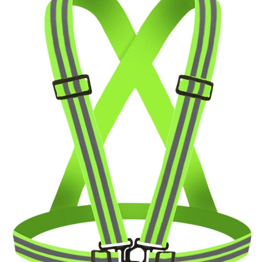 Reflective Vest for Cycling, Night Running, Sanitation, and Construction with Elastic Suspenders for Visibility and Safety