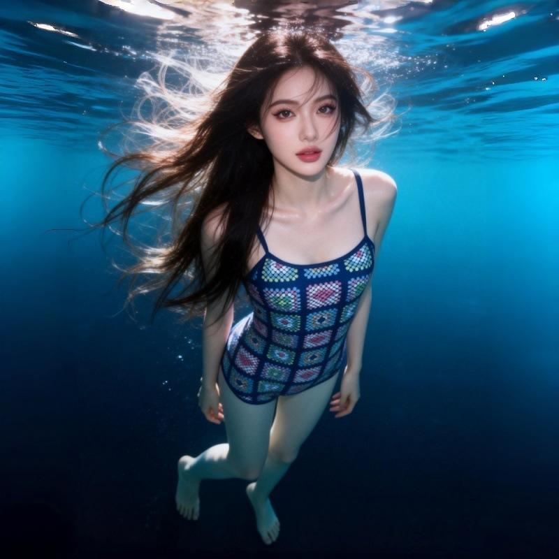 Year one-piece cartoon plaid cute print suspenders fashion swimsuit backless white and thin low split M