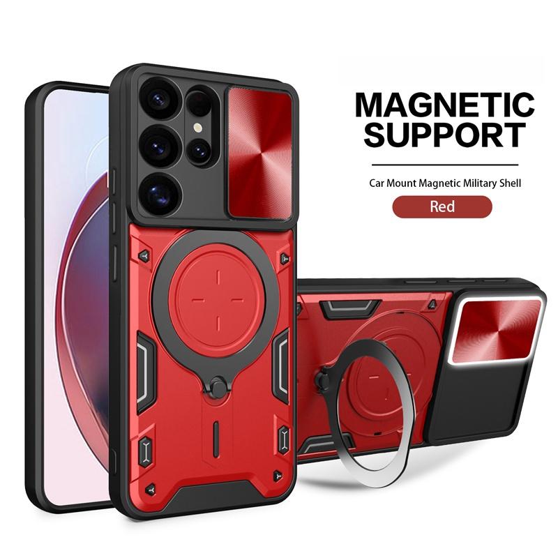 For Samsung Galaxy S25 Ultra 5G Case Car Holder Ring Phone Case For Samsung S25 + Plus S 25 Ultra Slide Camera Armor Back Cover