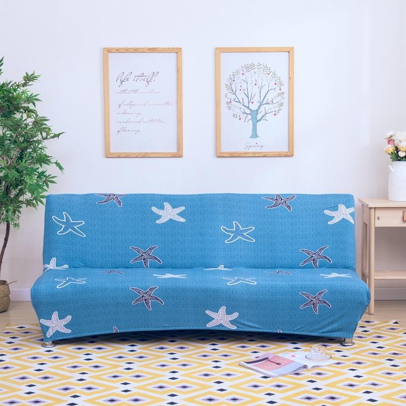 Flower Futon Cover Stretch Armless Futon Sofa Cover Soft Futon Slipcover with Elastic Bottom Sofa Bed Furniture Protector Covers for Washable Futon